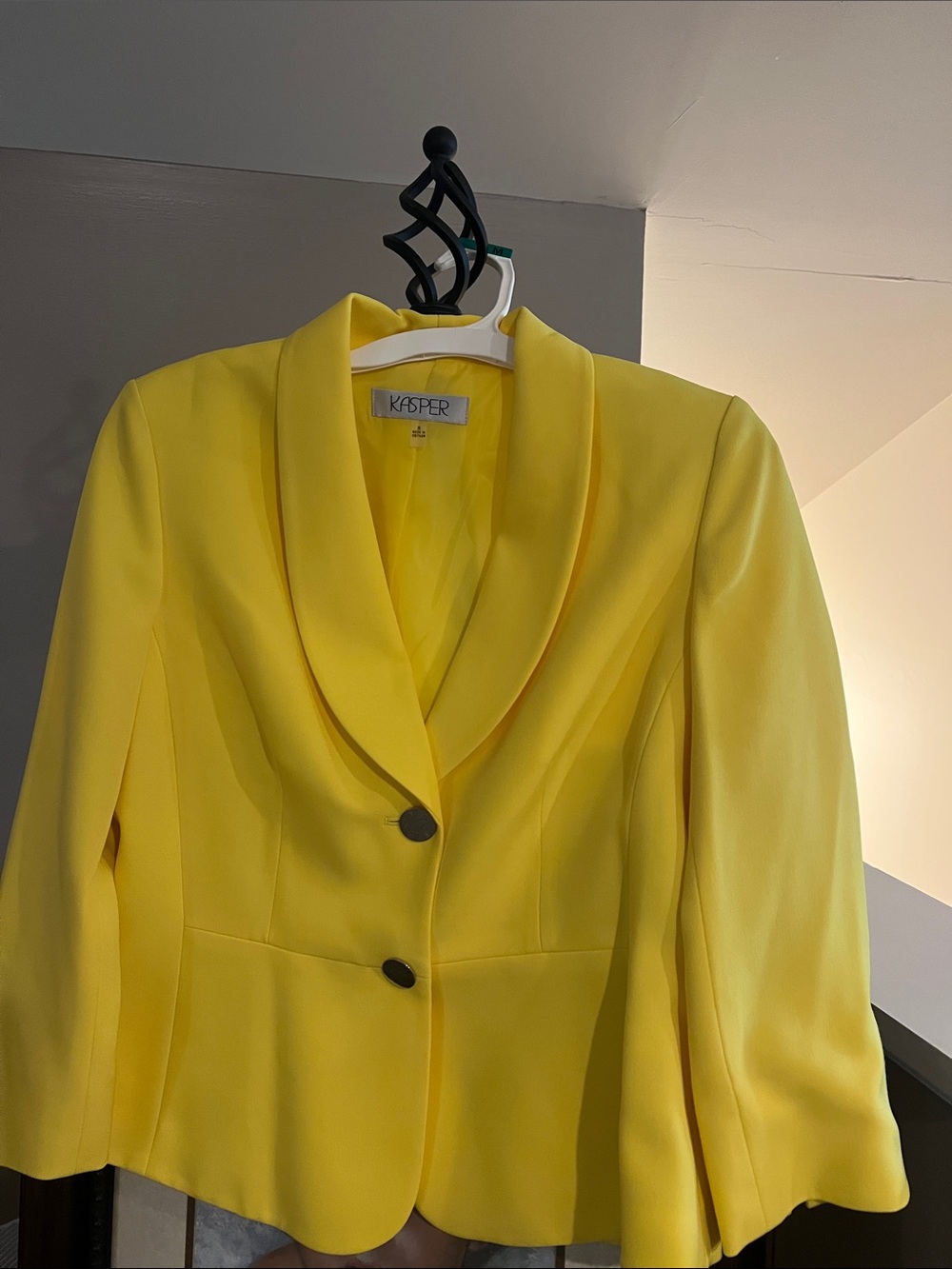 Kasper Bright Yellow Shawl Collar Blazer
